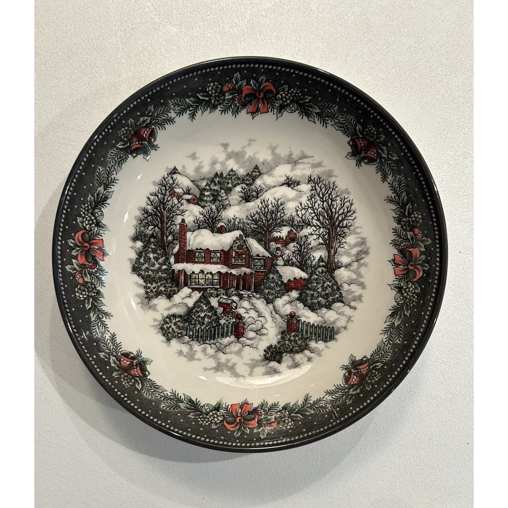 Royal Stafford England Christmas Trees Village Snow Serving Or Pasta